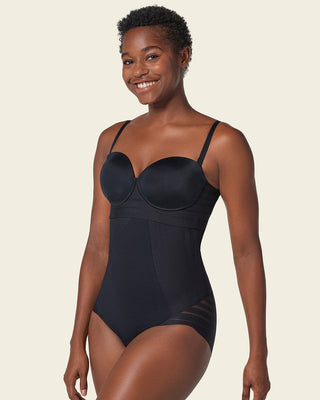 Braga faja pecho libre de control de abdomen invisible en piernas#color_700-negro