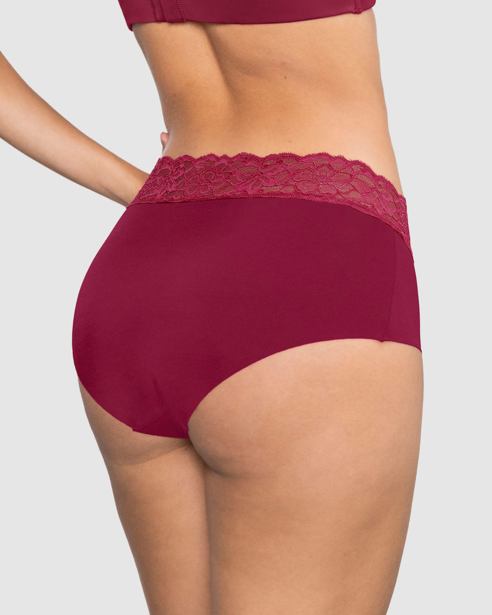 Braga culotte en tela ultraliviana con franja de encaje