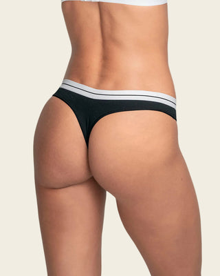 Tanga en algodón con elástico suave en cintura#color_700-negro