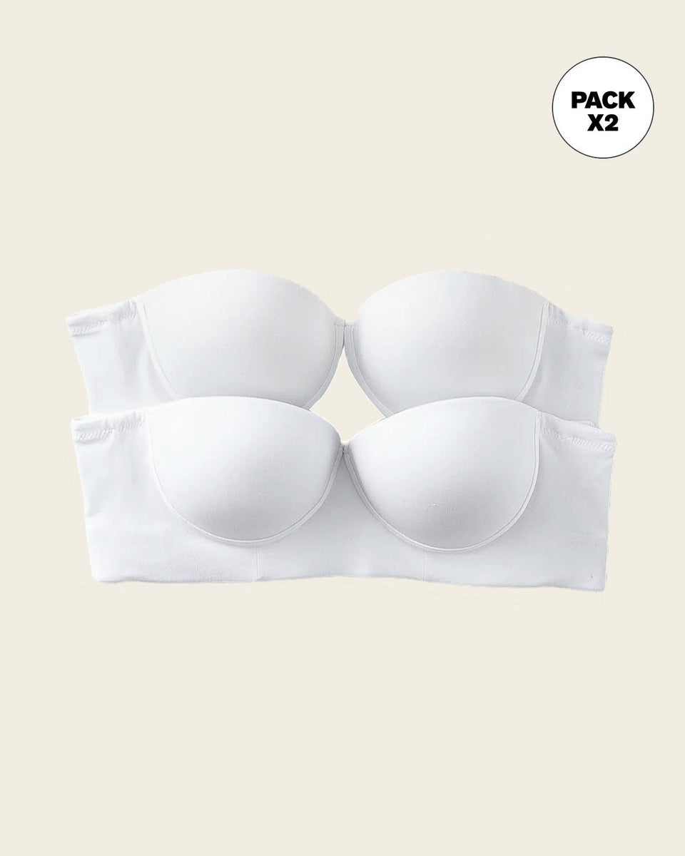 Paquete x 2 sujetadores sin tirantes Bustier 360° de perfección