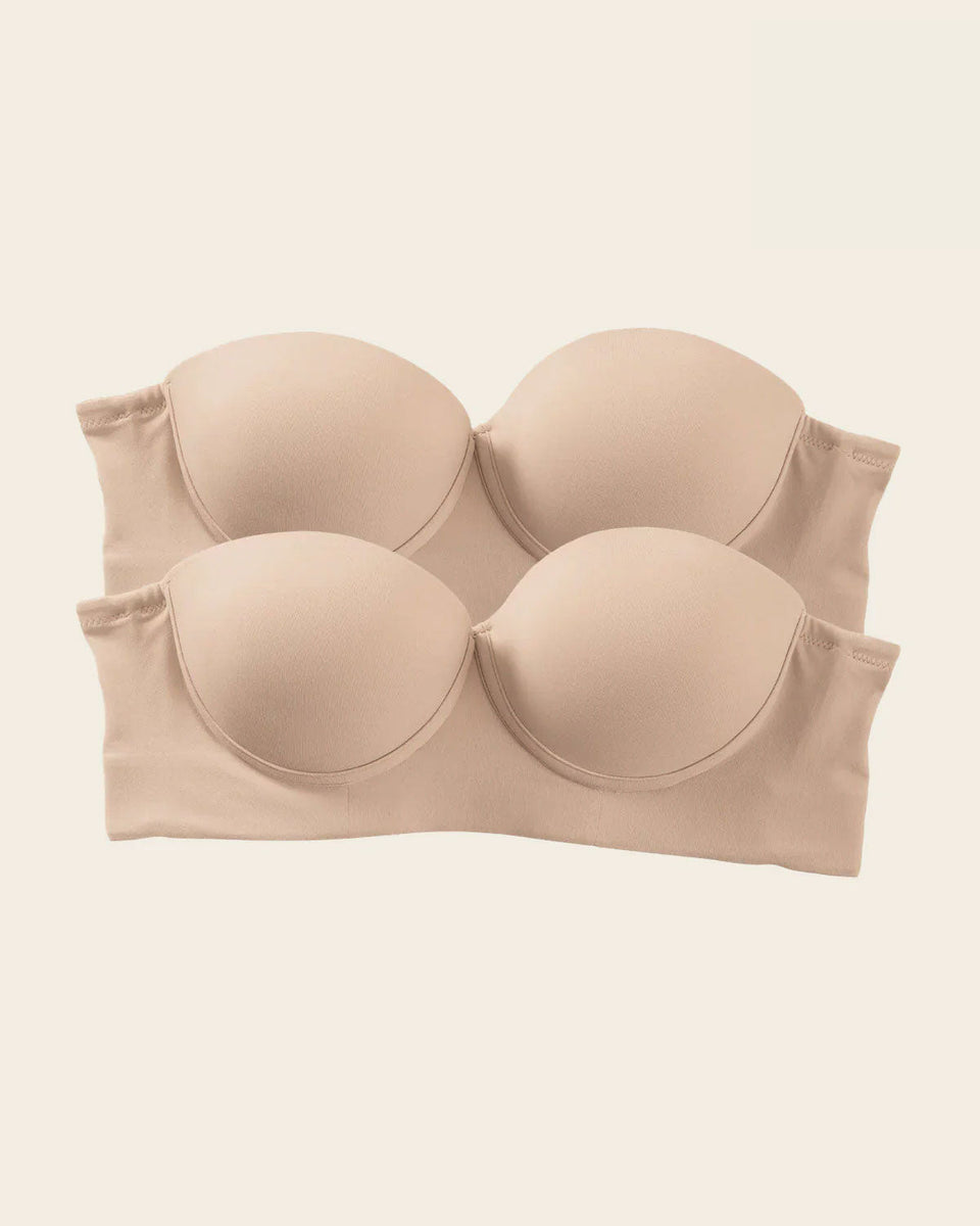 Paquete x 2 sujetadores sin tirantes Bustier 360° de perfección