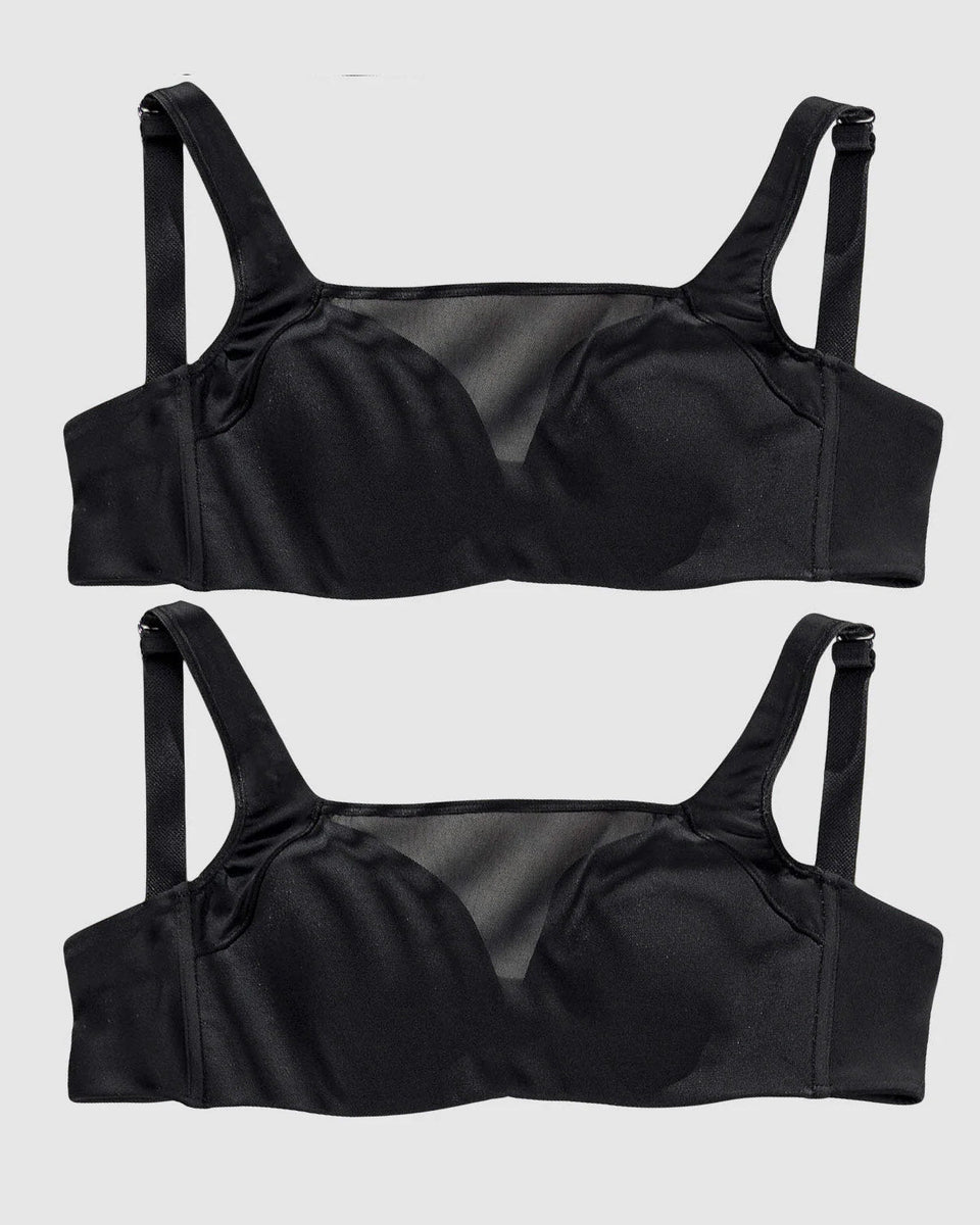 Paquete x 2 sujetadores brastop con buen cubrimiento de sisa y espalda