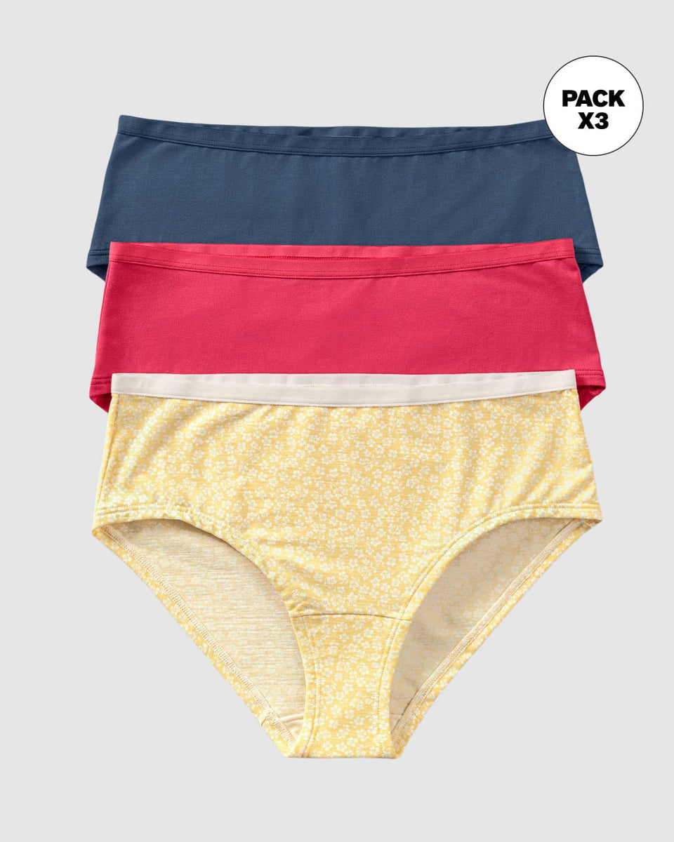 3-Pack Hiphugger Panties in Super Comfy Cotton