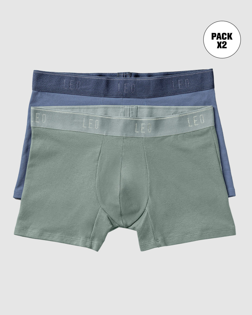 Paquete x2 bóxers cortos en algodón elástico