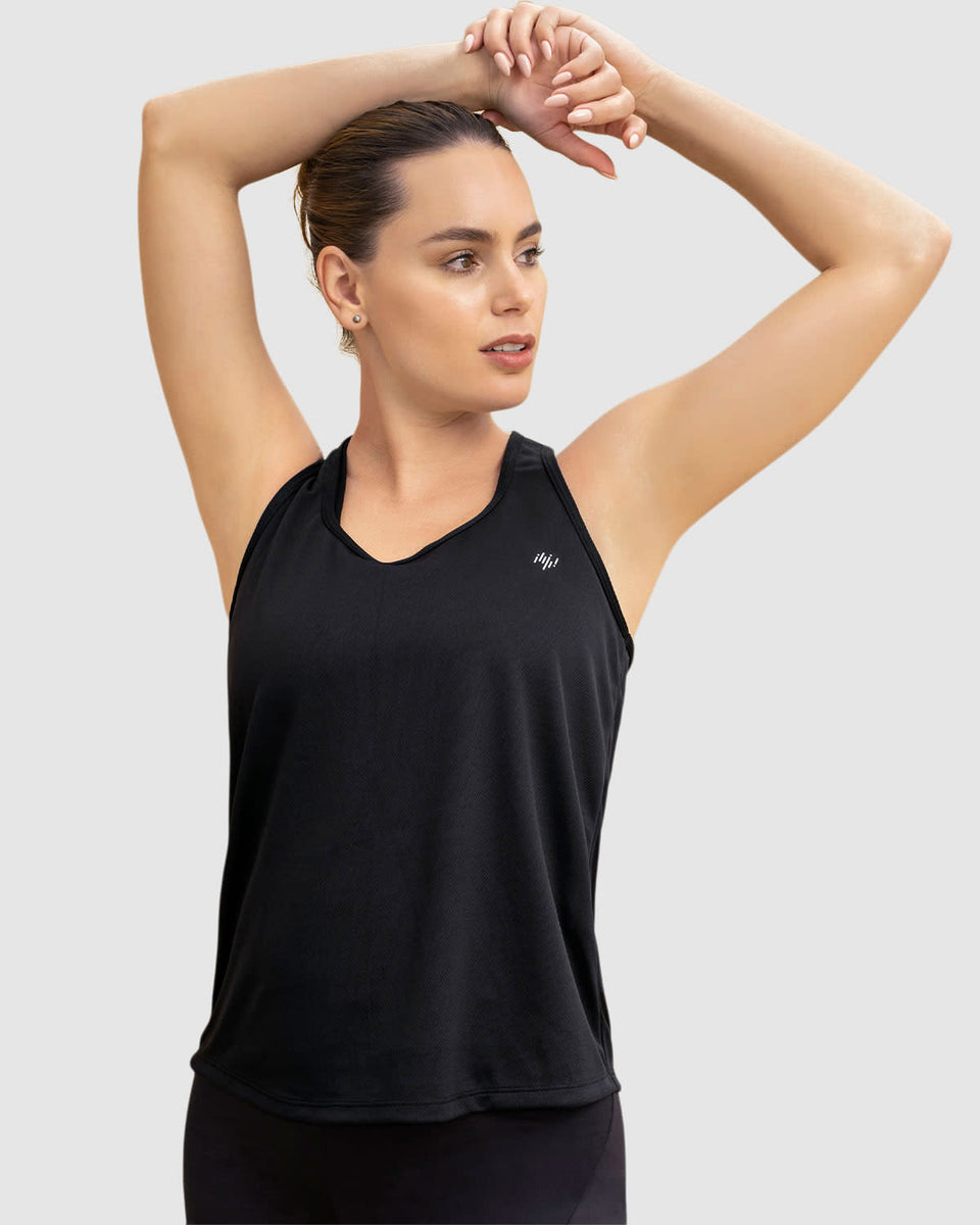 Camiseta deportiva de secado rápido y silueta semiajustada para mujer