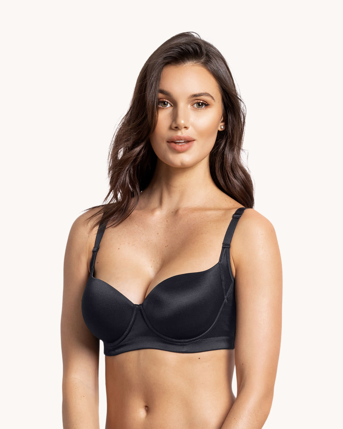 Zivame Lace Touch Longline Cage Bra with Cheeky Panty- Black