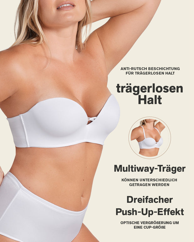 Sujetador wow de triple relleno ideal como sin tirantes#color_000-blanco