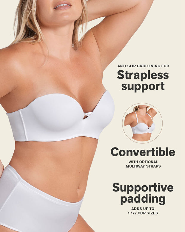 Sujetador wow de triple relleno ideal como sin tirantes#color_000-blanco