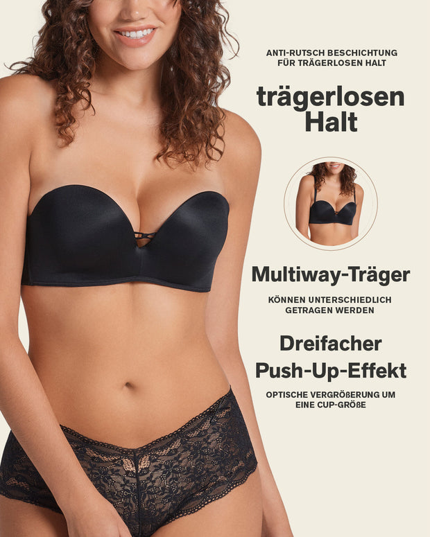 Sujetador wow de triple relleno ideal como sin tirantes#color_700-negro