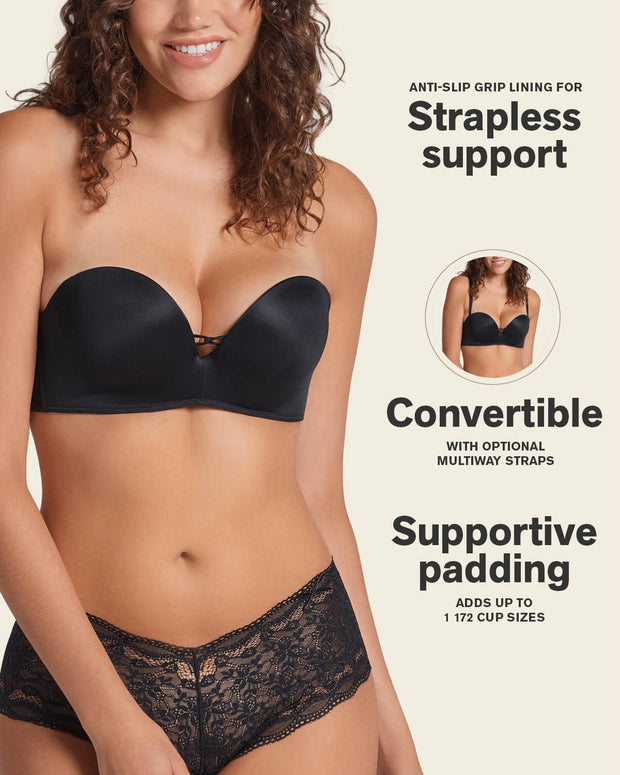 Sujetador wow de triple relleno ideal como sin tirantes#color_700-negro
