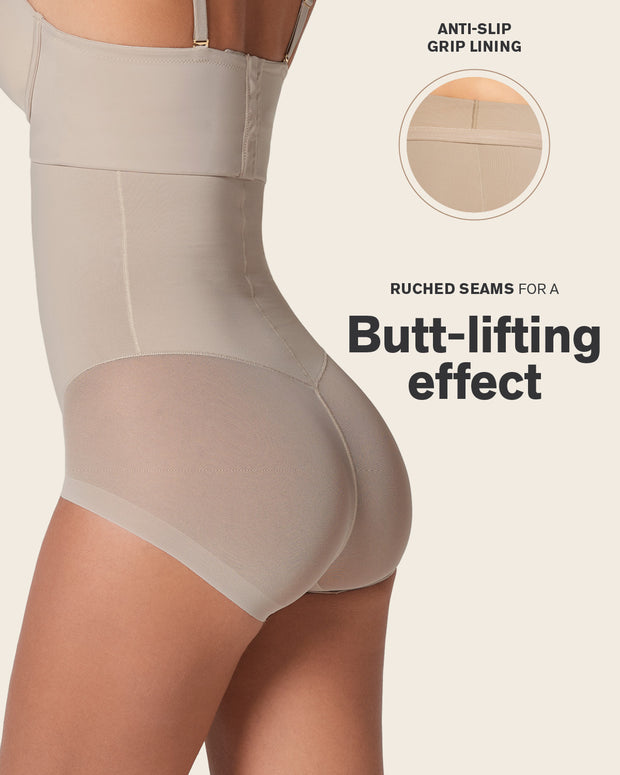 Braga faja invisible de tiro alto y control de abdomen#color_802-habano-claro