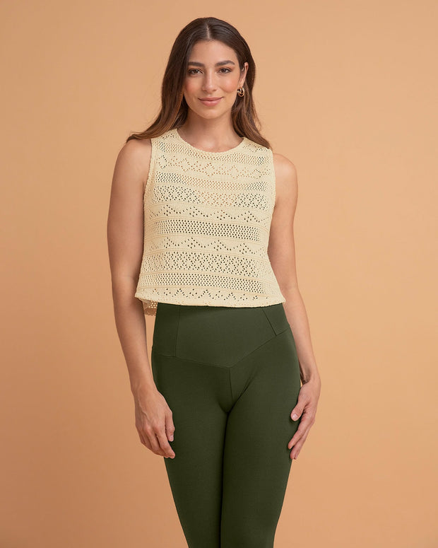 Legging de tiro alto con control fuerte de abdomen#color_b56-verde-oscuro