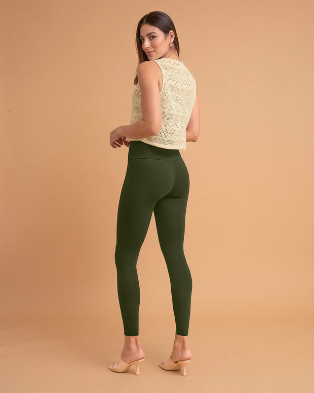 Legging de tiro alto con control fuerte de abdomen#color_b56-verde-oscuro