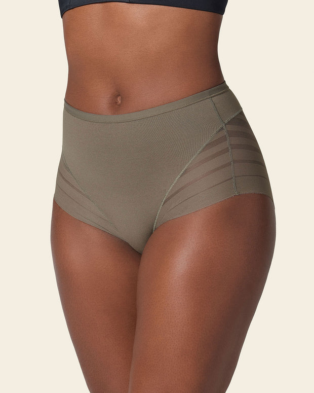 Braga faja clásica con control moderado de abdomen y bandas en tul#color_603-verde-oscuro