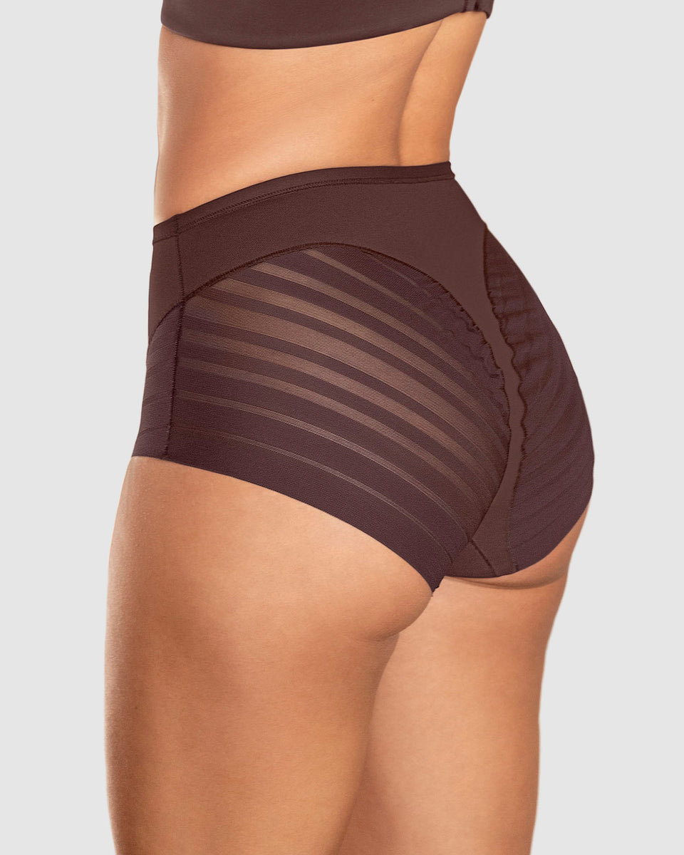 Braga faja clásica con control moderado de abdomen y bandas en tul