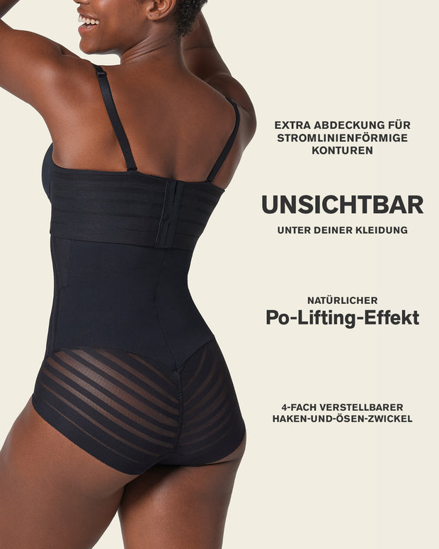 Braga faja pecho libre de control de abdomen invisible en piernas#color_700-negro