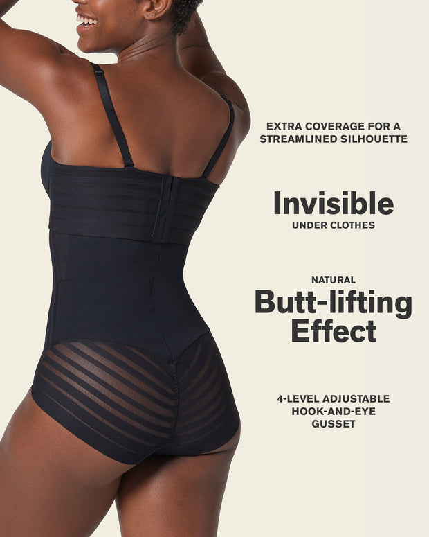 Braga faja pecho libre de control de abdomen invisible en piernas#color_700-negro