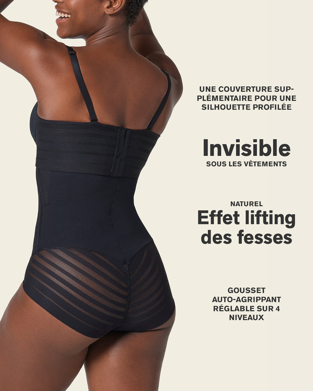 Braga faja pecho libre de control de abdomen invisible en piernas#color_700-negro