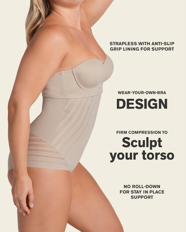 Braga faja pecho libre de control de abdomen invisible en piernas#color_802-habano-claro