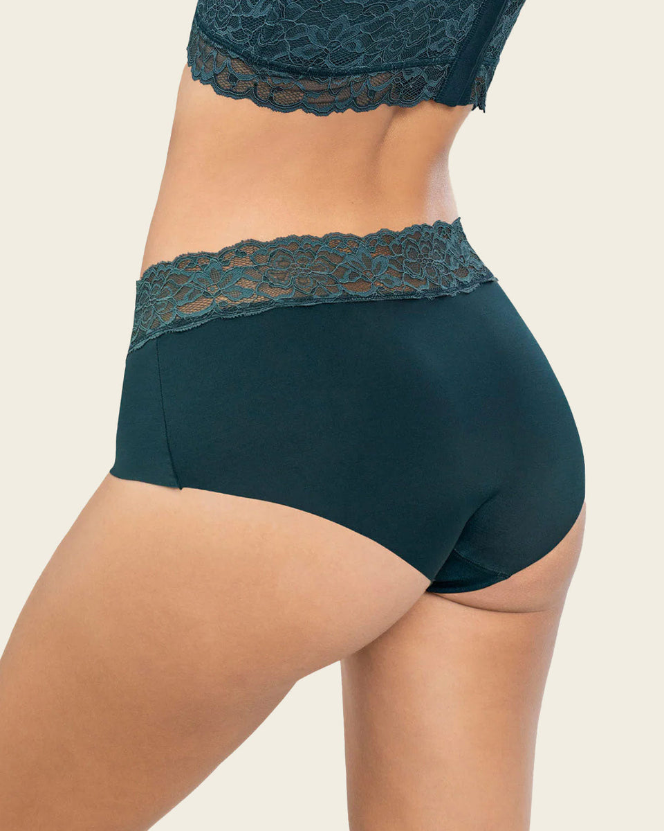 Braga culotte en tela ultraliviana con franja de encaje