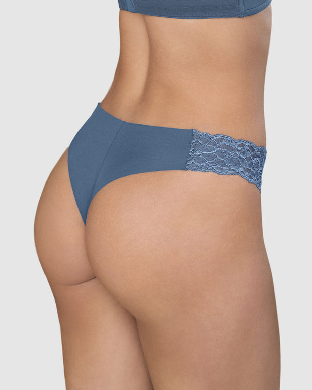 Tanga invisible con toques de encaje en cintura#color_544-azul-medio