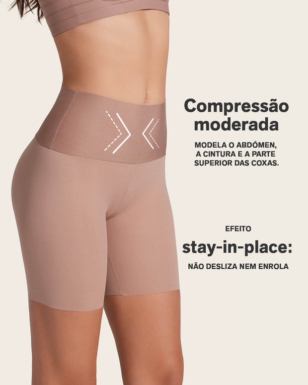 Short de control moderado aspecto invisible con fajón antideslizante#color_857-habano