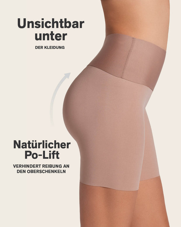 Short de control moderado aspecto invisible con fajón antideslizante#color_857-habano