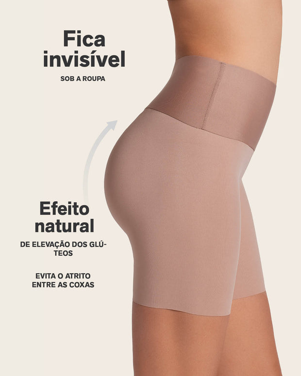 Short de control moderado aspecto invisible con fajón antideslizante#color_857-habano