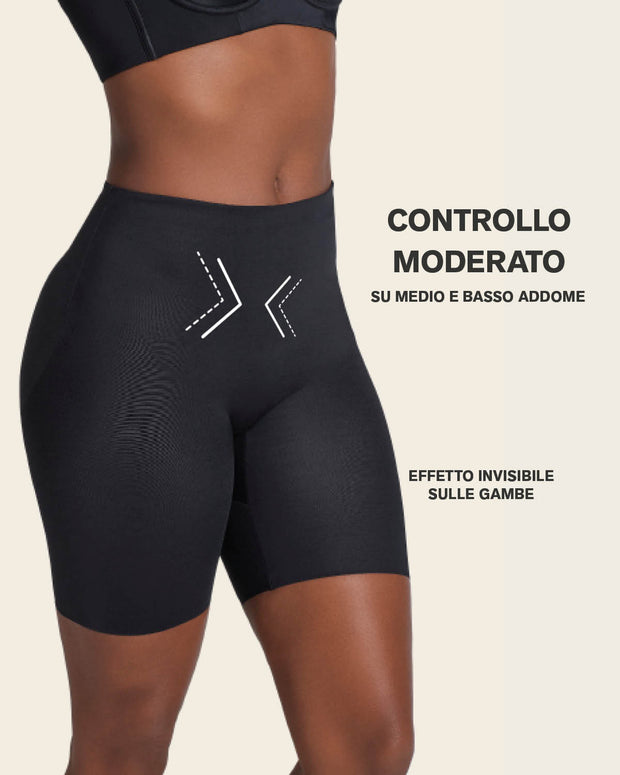 Braga short invisible de control de abdomen efecto levanta glúteos#color_700-negro