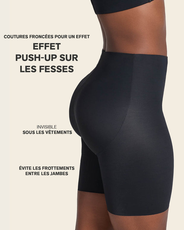 Braga short invisible de control de abdomen efecto levanta glúteos#color_700-negro