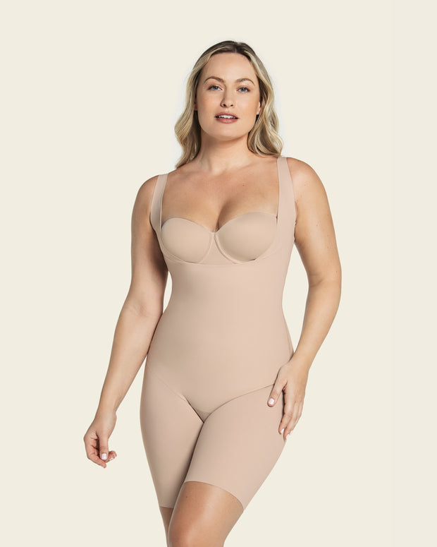 Leonisa Shapewear Undetectable Step-In Classic Body Shaper, Beige