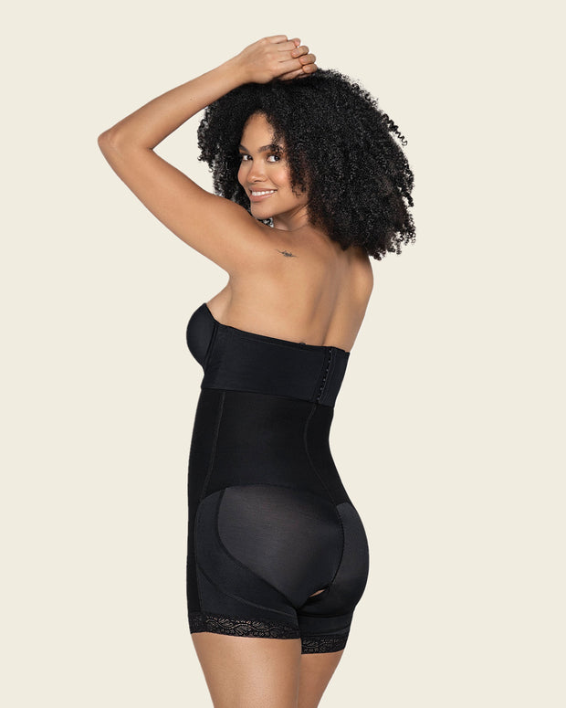 Firm tummy control strapless shaper with butt lifter