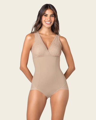 Faja tipo body con bralette incorporado con control de abdomen#color_802-habano-claro