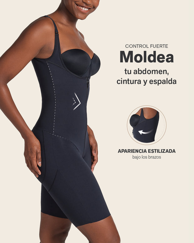 Body de control fuerte en abdomen con efecto levanta glúteos#color_700-negro