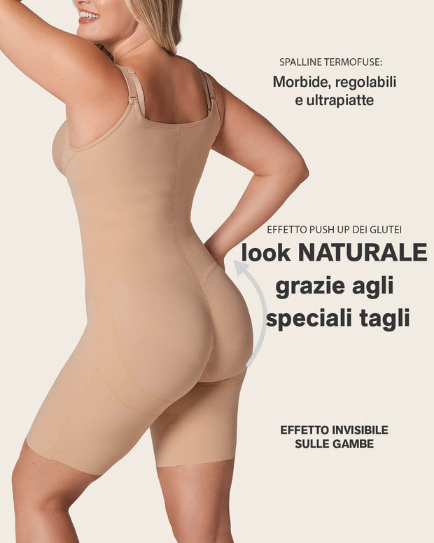 Body de control fuerte en abdomen con efecto levanta glúteos#color_801-habano-claro