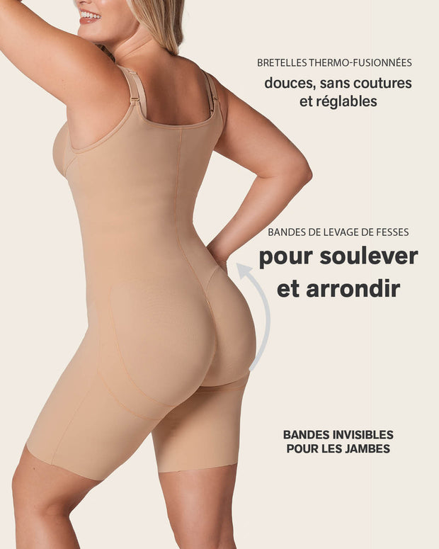 Body de control fuerte en abdomen con efecto levanta glúteos#color_801-habano-claro