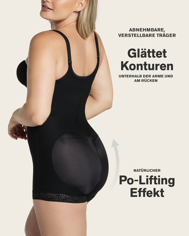 Faja estilo body de compresión fuerte levanta glúteos#color_700-negro