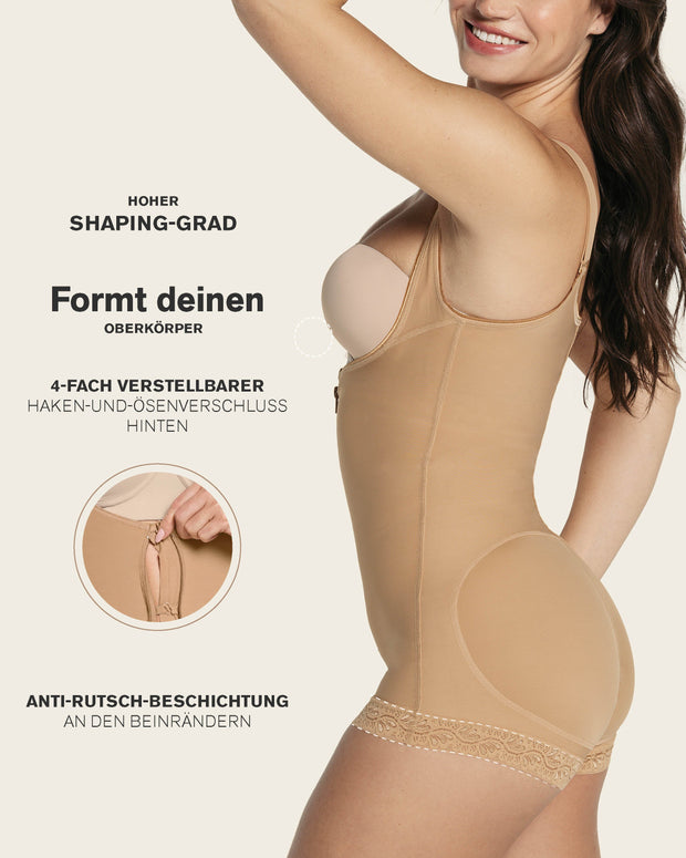 Faja estilo body de compresión fuerte levanta glúteos#color_880-beige