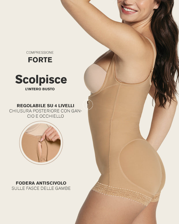 Faja estilo body de compresión fuerte levanta glúteos#color_880-beige