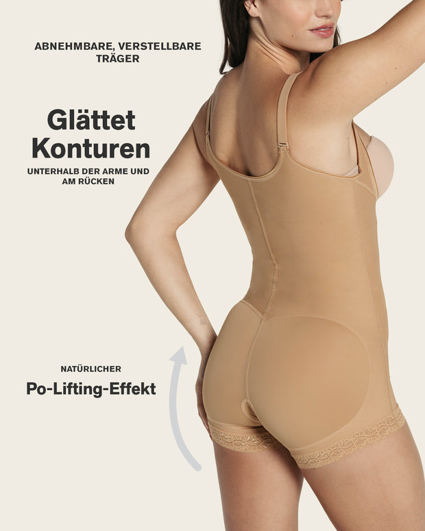 Faja estilo body de compresión fuerte levanta glúteos#color_880-beige