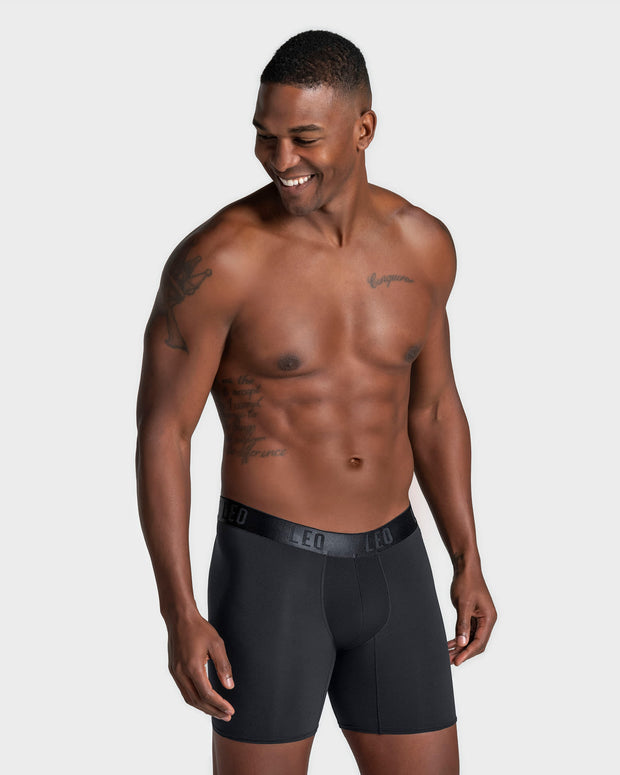 Paquete x 5 bóxers deportivos largos con bolsillo lateral en microfibra#color_700-negro