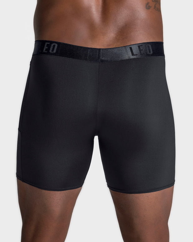 Paquete x 5 bóxers deportivos largos con bolsillo lateral en microfibra#color_700-negro