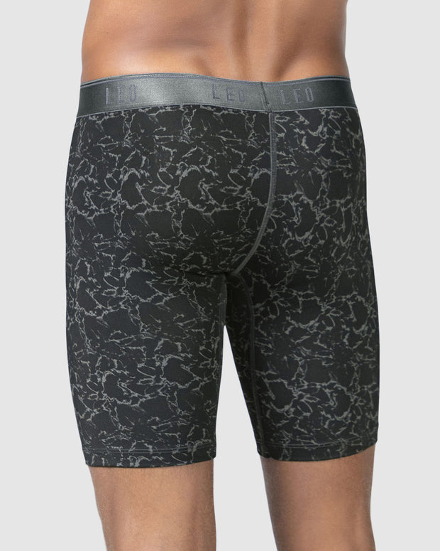 Bóxer largo en microfibra con diseño ergonómico#color_723-azul-estampado