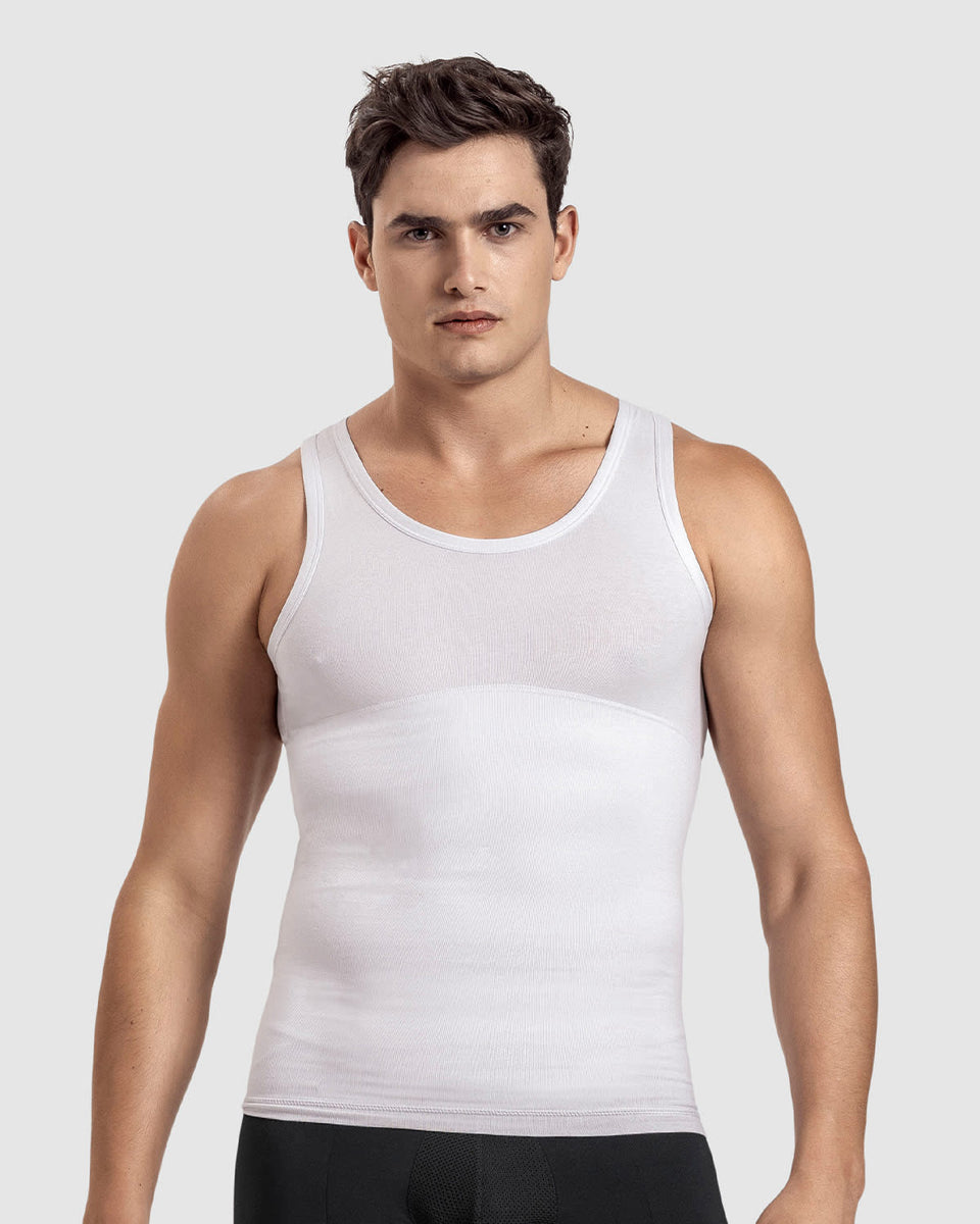 Camiseta de compresión moderada en abdomen y zona lumbar en algodón elástico