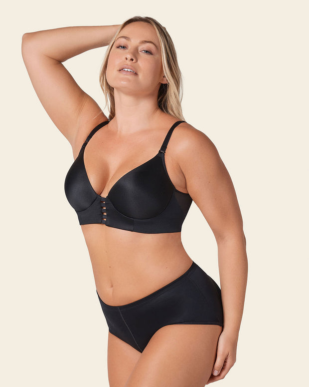 Sujetador memory bustier triangular de push-up alto y buen cubrimiento#color_700-negro