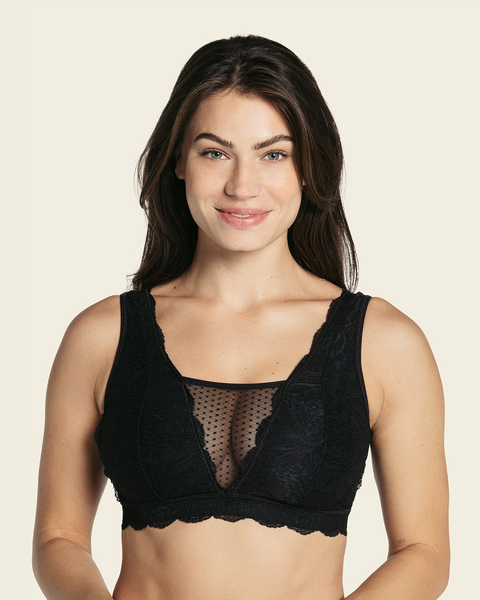 Bralette multiusos sexy siempre en encaje ideal para prótesis de mastectomía