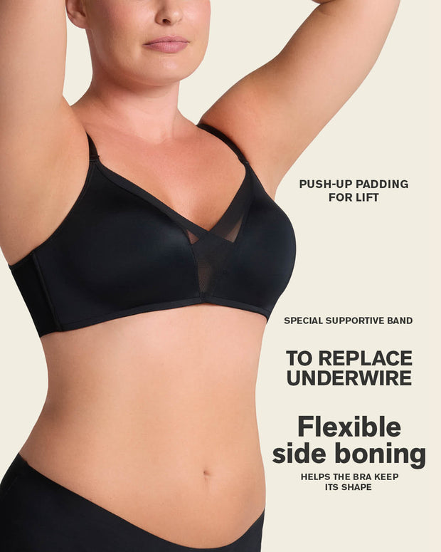 Sujetador sin aro de push up alto incorporado Magical Bra#color_700-negro