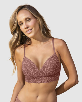 Sujetador en encaje sin aros#color_922-habano-oscuro