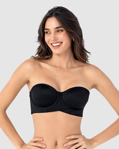 Sujetador  sin  tirantes ideal para pecho mediano y grande#color_700-negro