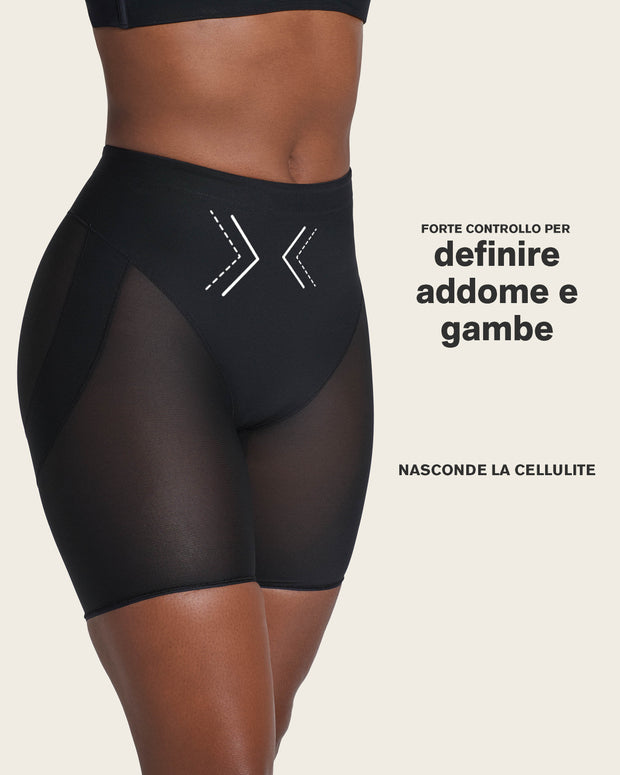 Braga faja tipo short levanta glúteos de control en abdomen#color_700-negro